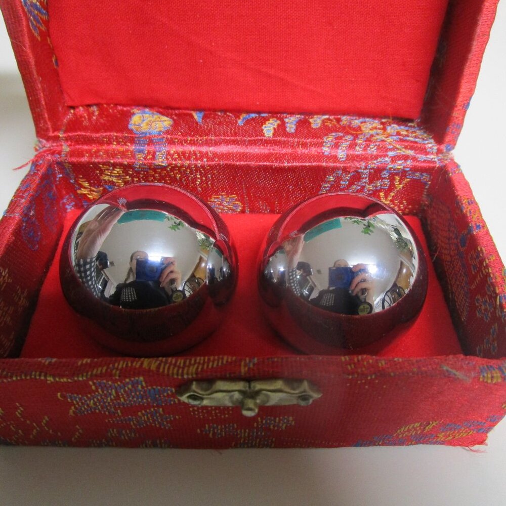 Vintage Set CHINESE DACIGE BAODING BALLS STRESS RELIEF MEDITATION Musical LARGE